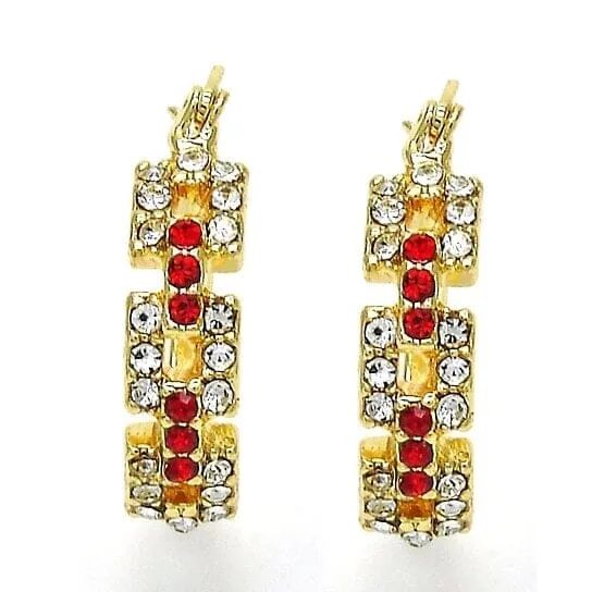 14k Gold Filled Garnet Unique Shape Earrings