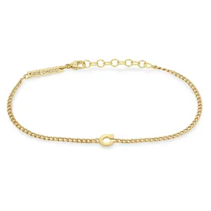 14k Initial Letter Curb Chain Bracelet