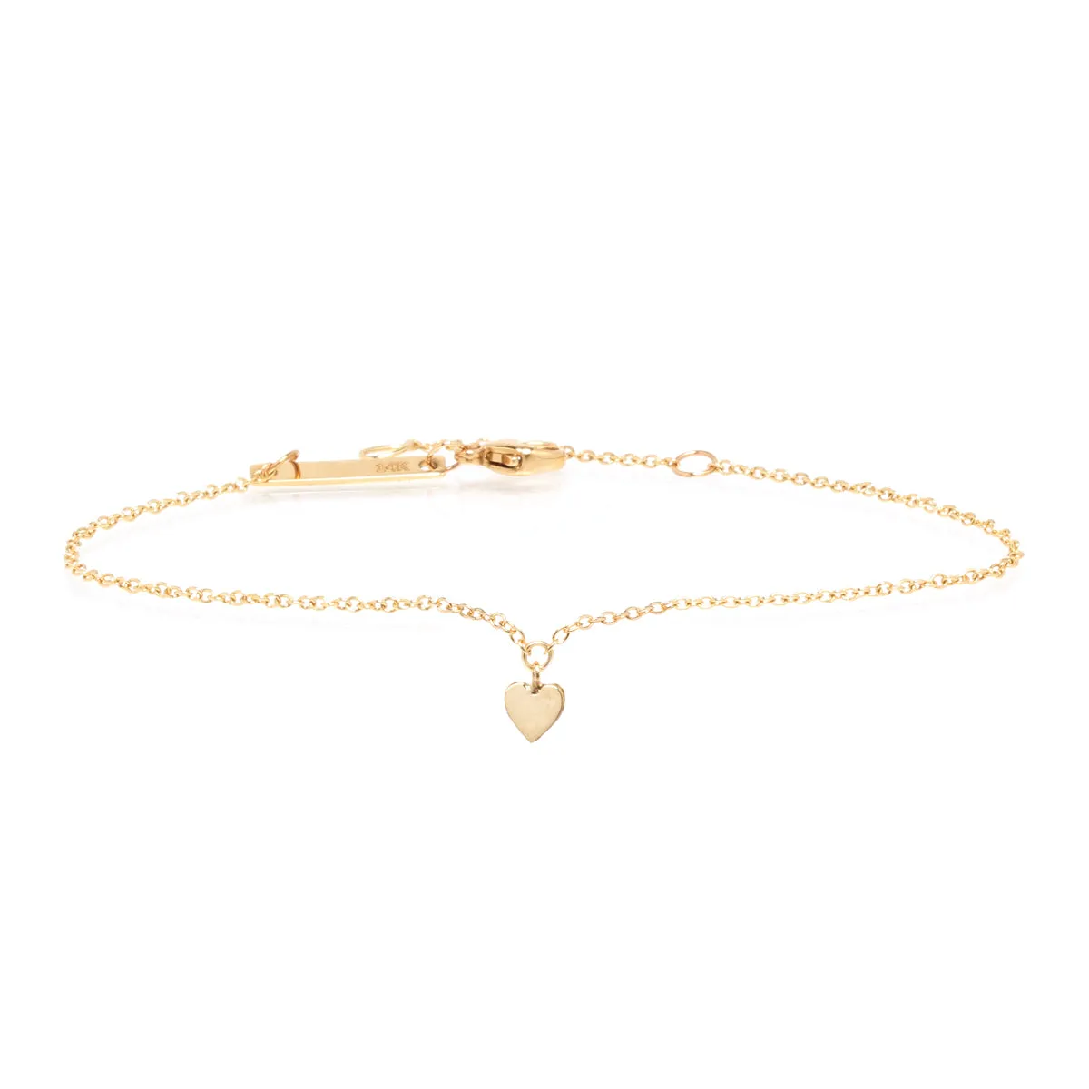 14k Itty Bitty Heart Charm Bracelet