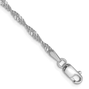 14K White Gold Singapore Chain