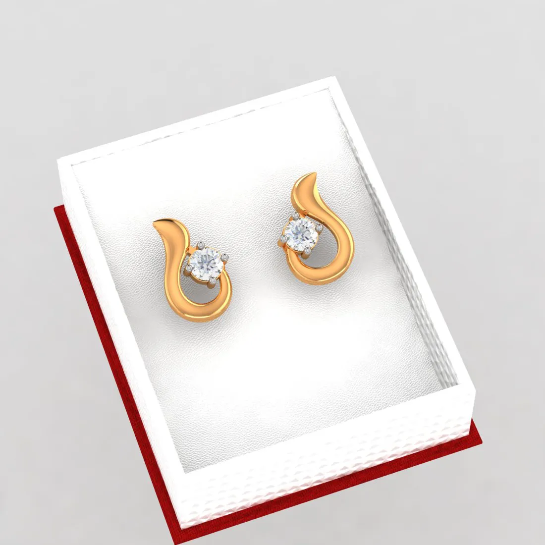 18k Unique Designed Diamond Gold Earrings