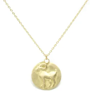 18KY Zodiac Medal Necklace 18"