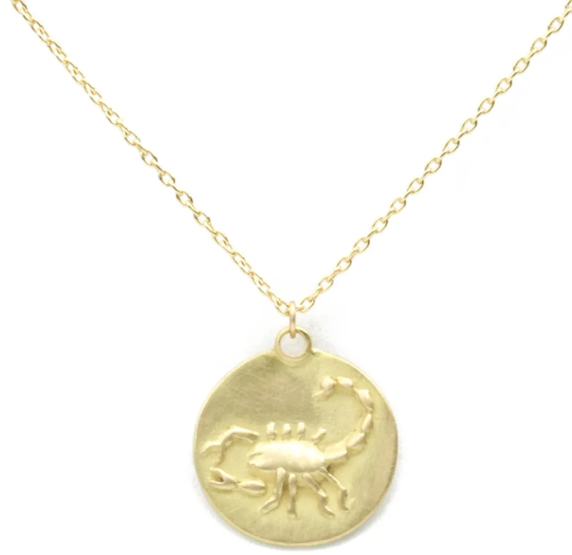 18KY Zodiac Medal Necklace 18"