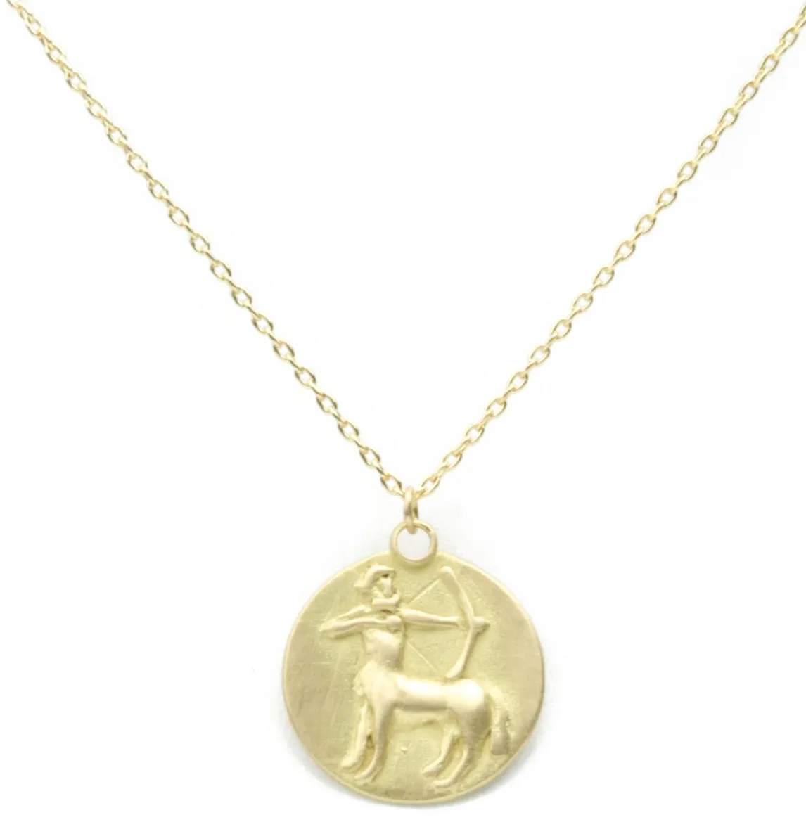 18KY Zodiac Medal Necklace 18"