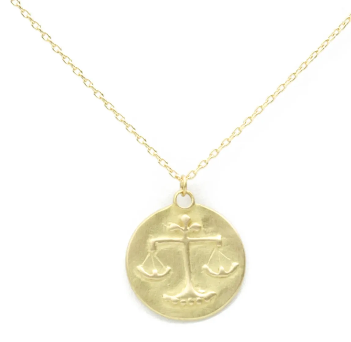 18KY Zodiac Medal Necklace 18"