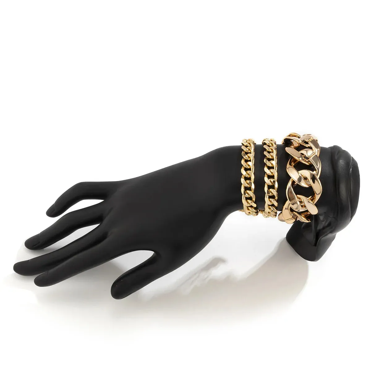 3-Piece Gothic Thick Bracelet Set