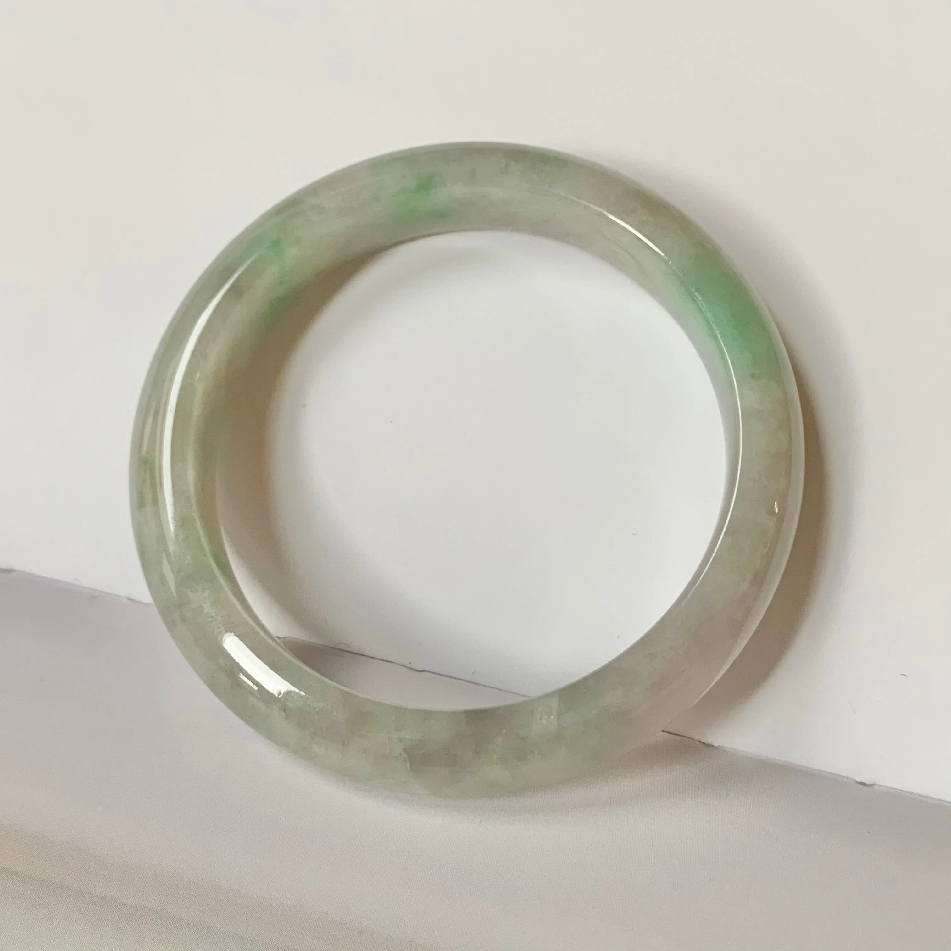 54.1mm A-Grade Natural Jadeite Modern Round Bangle No.151802