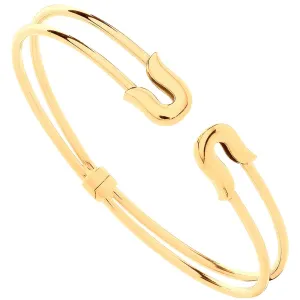 9ct Yellow Gold Safety Pin Style Ladies Bangle