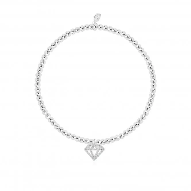 A Little Sparkle Like A Diamond Silver 17.5cm Stretch Bracelet 4348