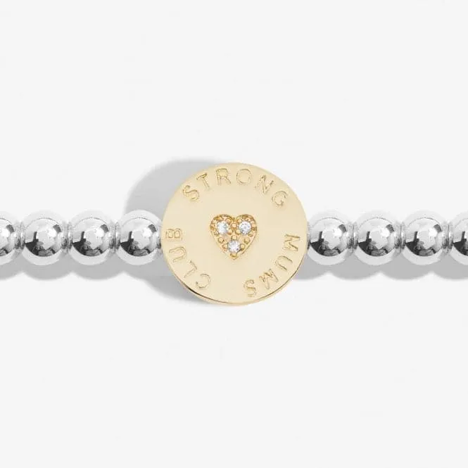 A Little Strong Mums Club Silver Gold Plated 17.5cm Bracelet 7009