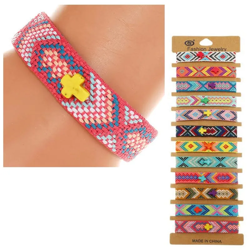 Adjustable Braided Bracelets 47639 ( 12 units )