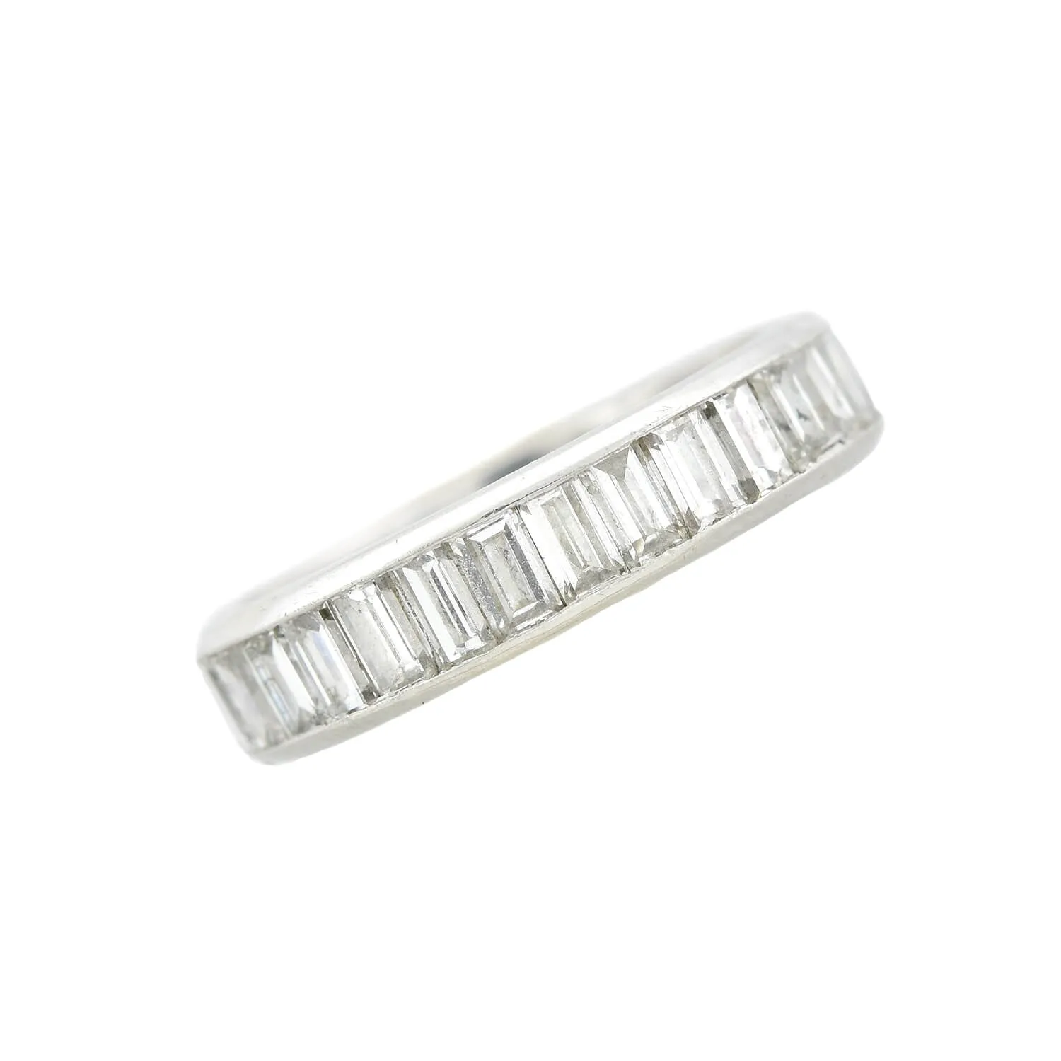 Art Deco Platinum Baguette Diamond Eternity Band 1.75ctw