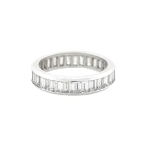 Art Deco Platinum Baguette Diamond Eternity Band 1.75ctw