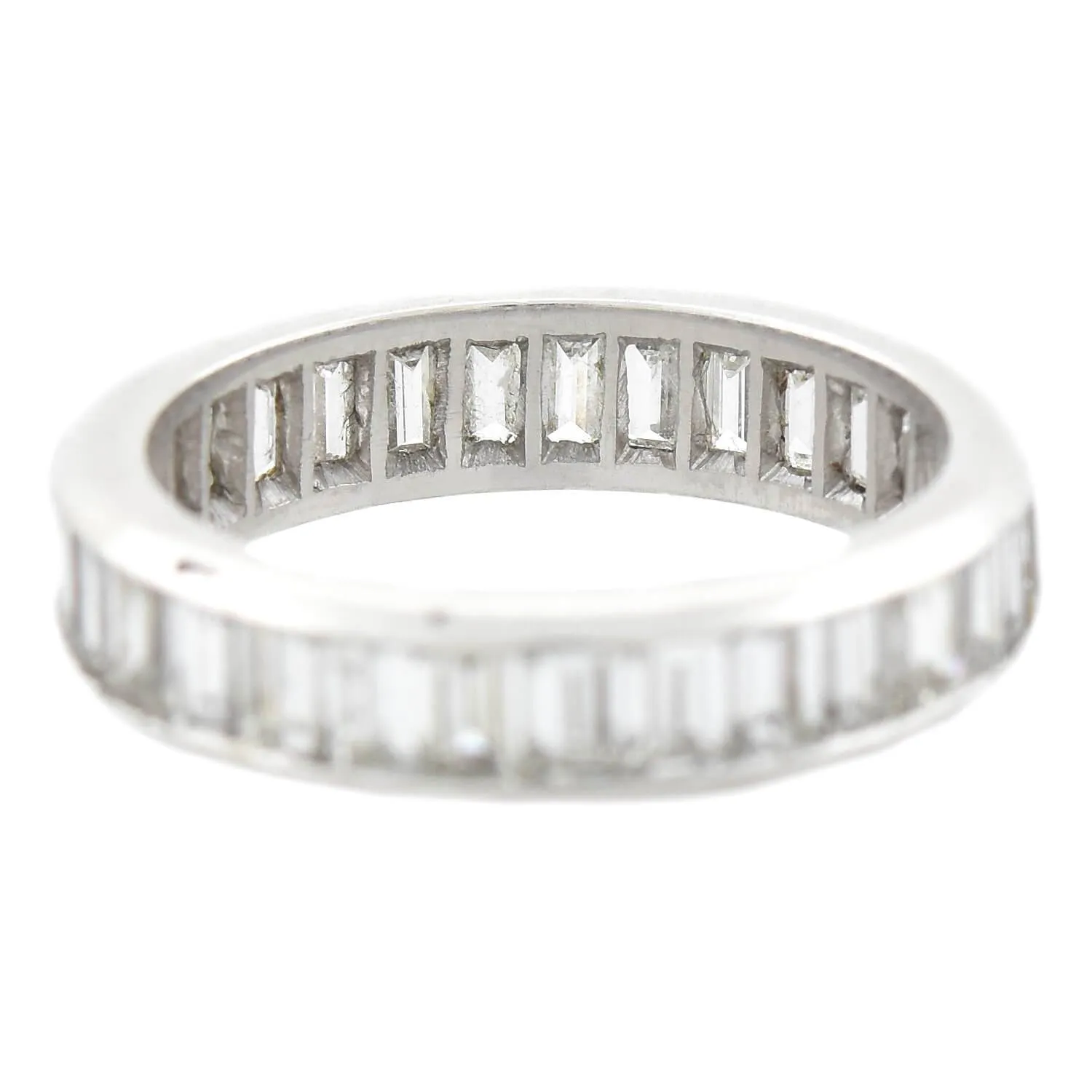 Art Deco Platinum Baguette Diamond Eternity Band 1.75ctw