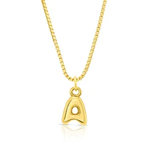 BABY BUBBLE INITIAL NECKLACE, GOLD