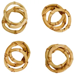 Bamboo Trio Natural Bamboo Napkin Rings - Set of 4