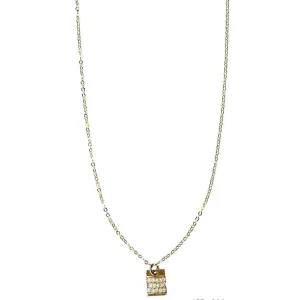 Bars Necklace 4986 with White Natural Zircon by Michelle Pressler Jewelry