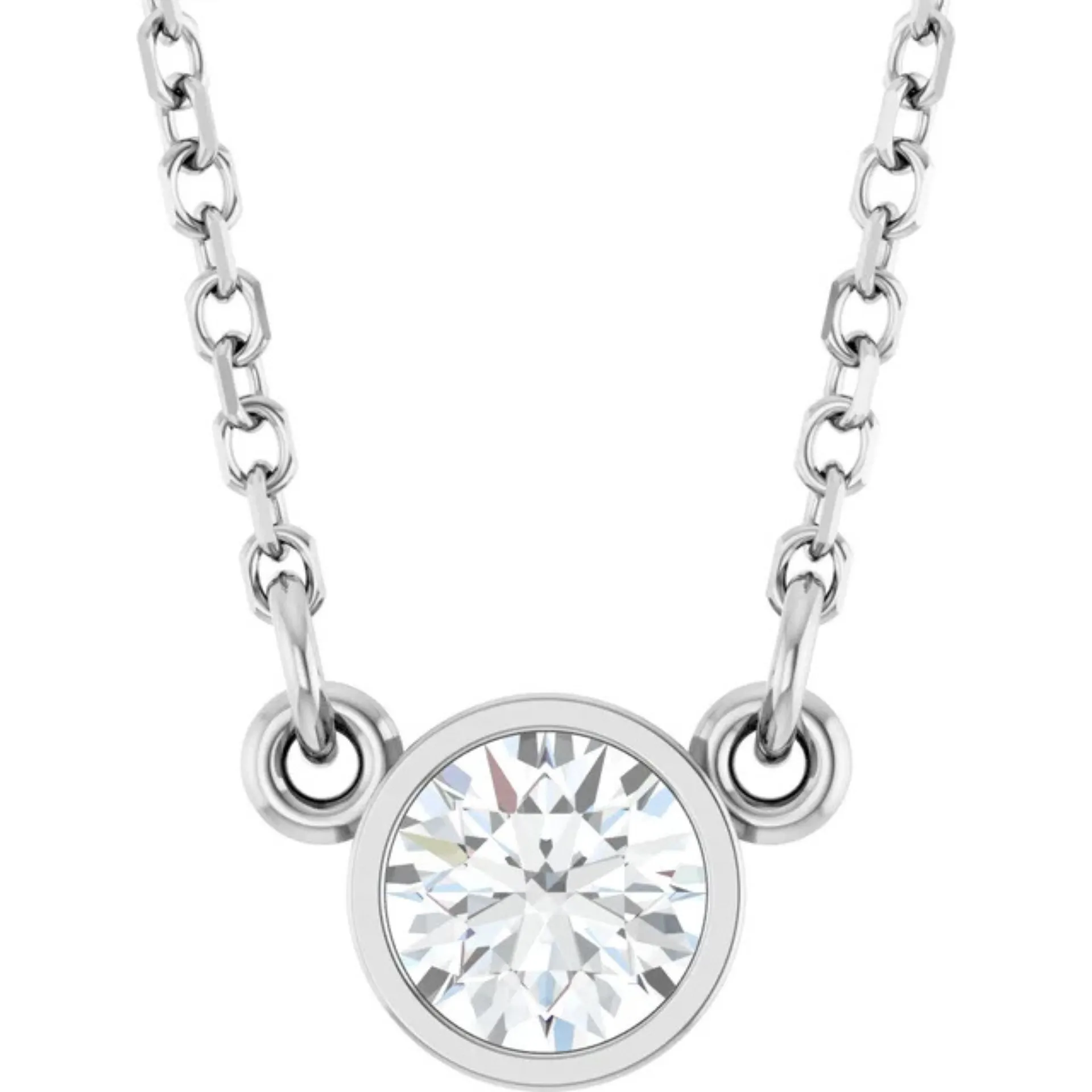 Bezel Set Diamond Necklace