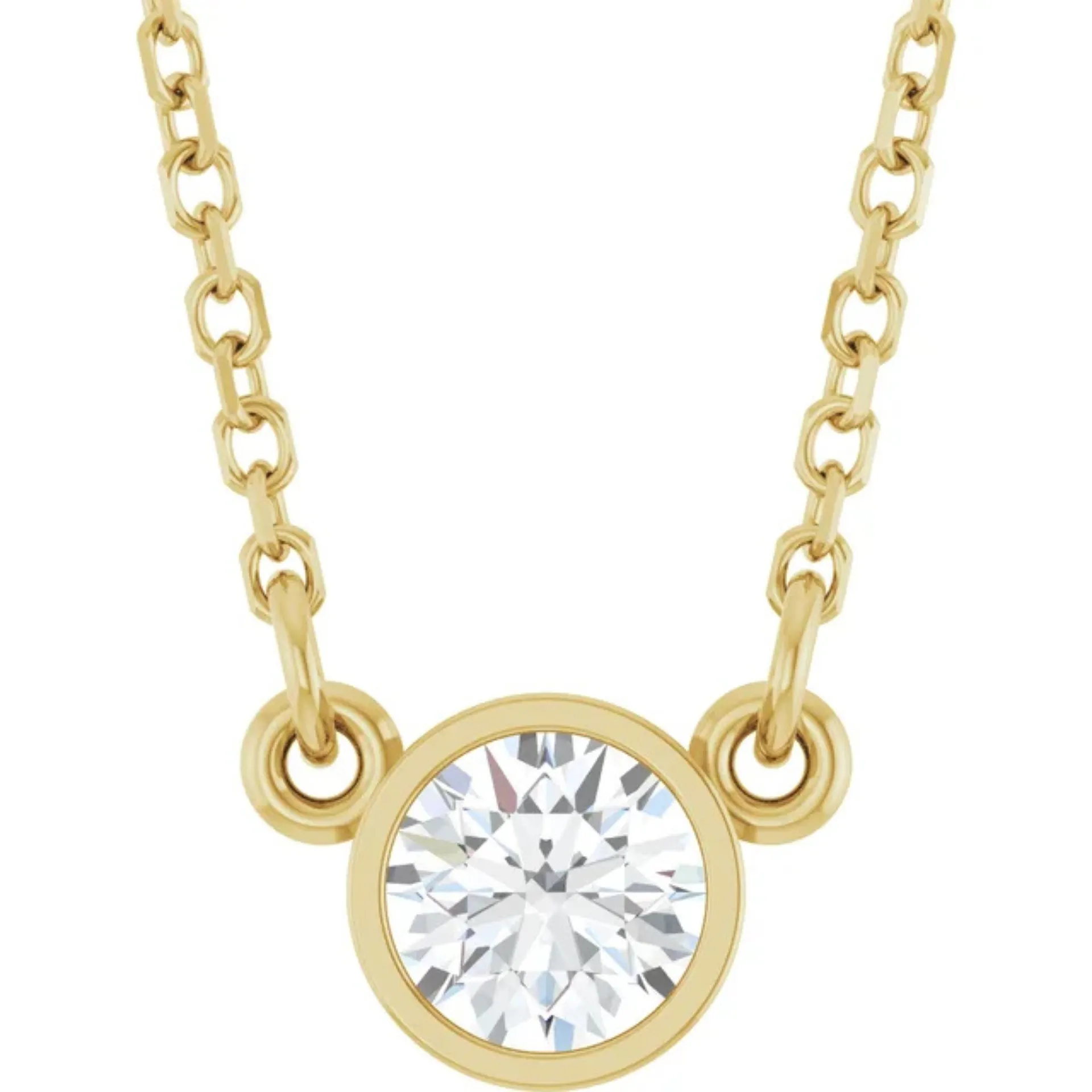 Bezel Set Diamond Necklace