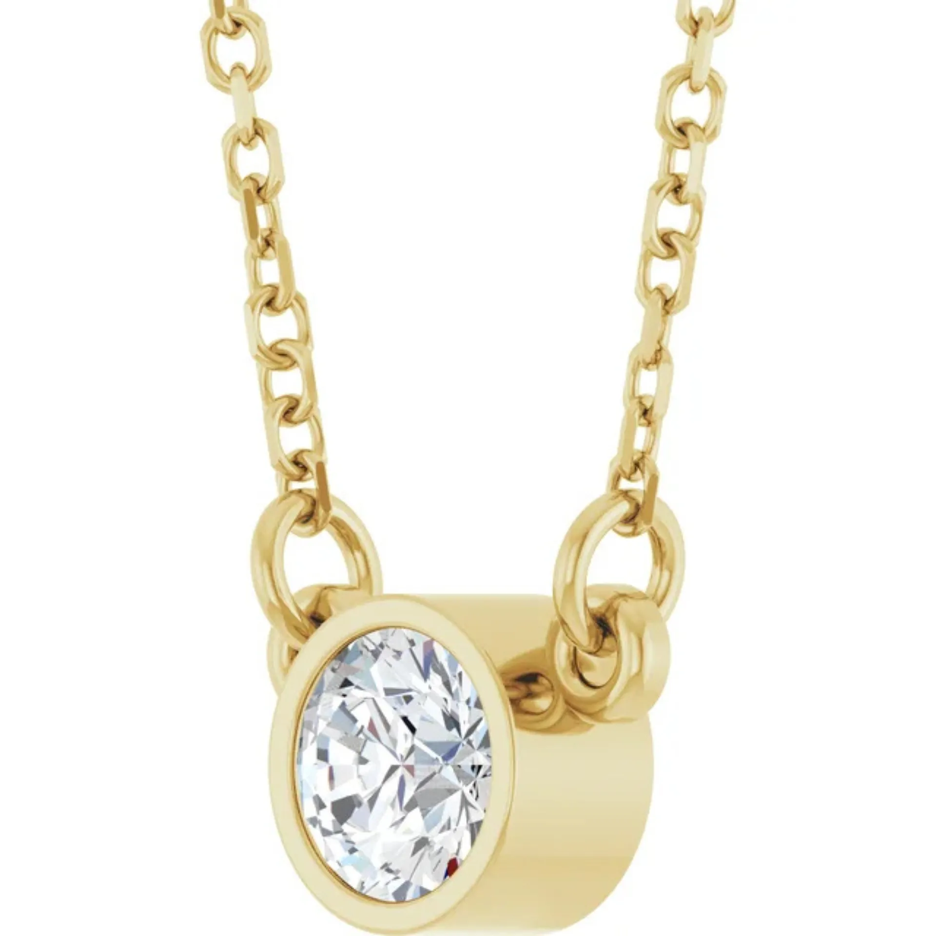 Bezel Set Diamond Necklace