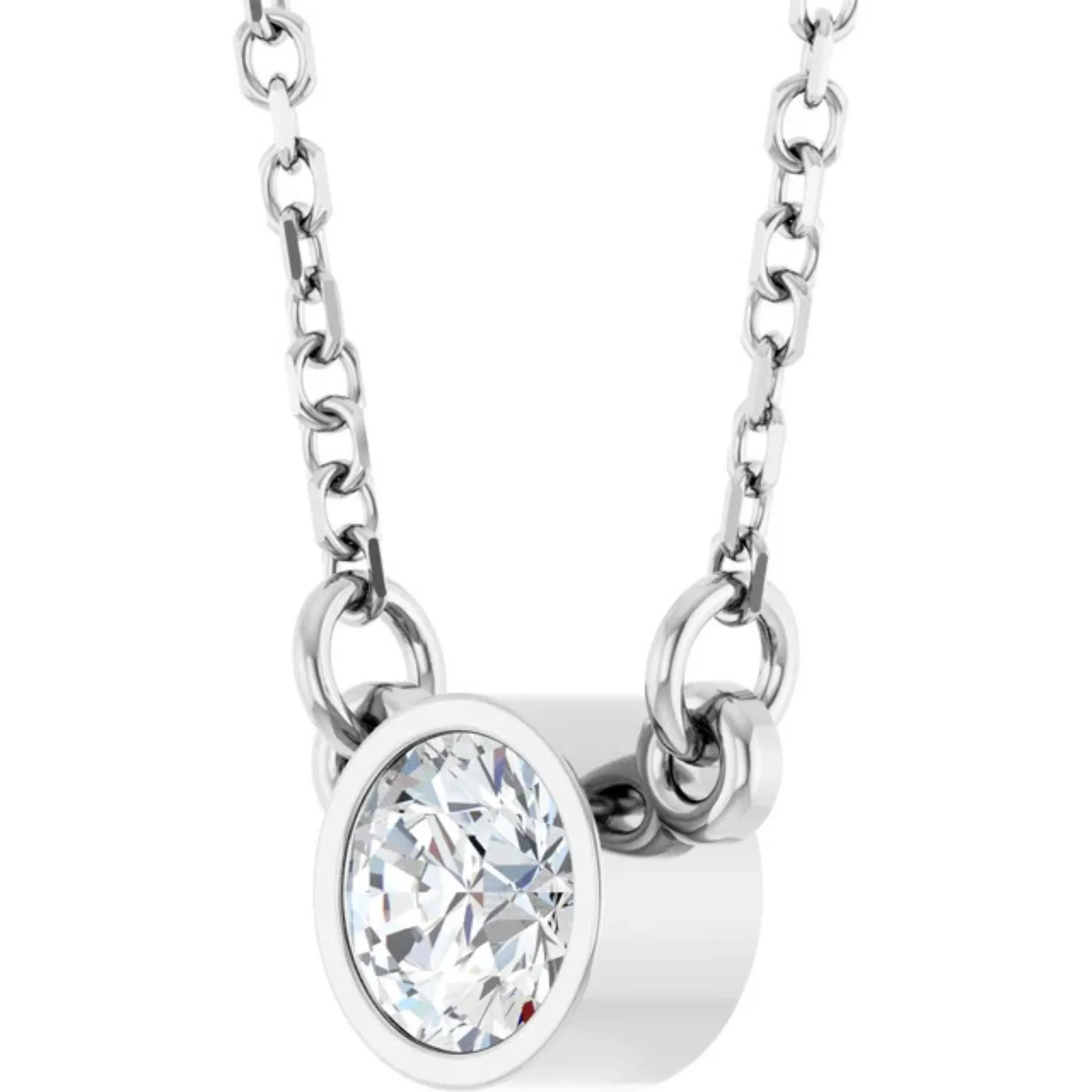 Bezel Set Diamond Necklace