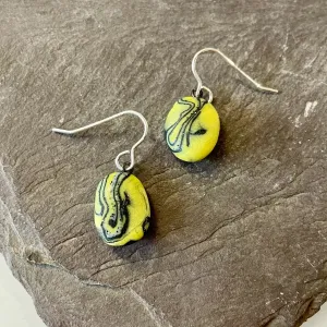 Black and Yellow Pebble earrings