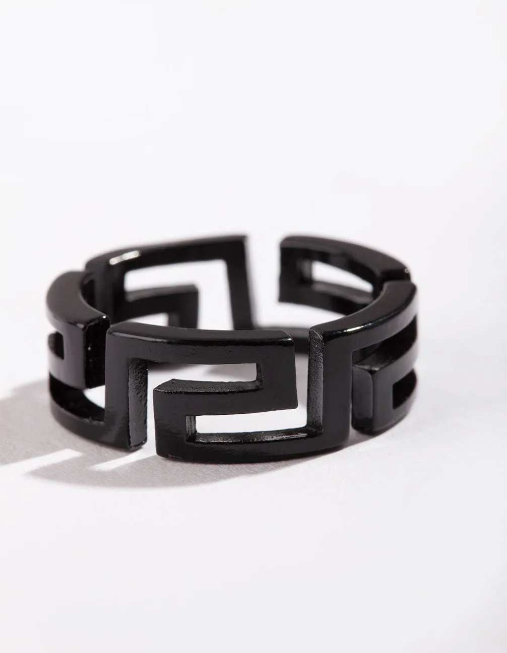 Black Cut-Out Design Ring