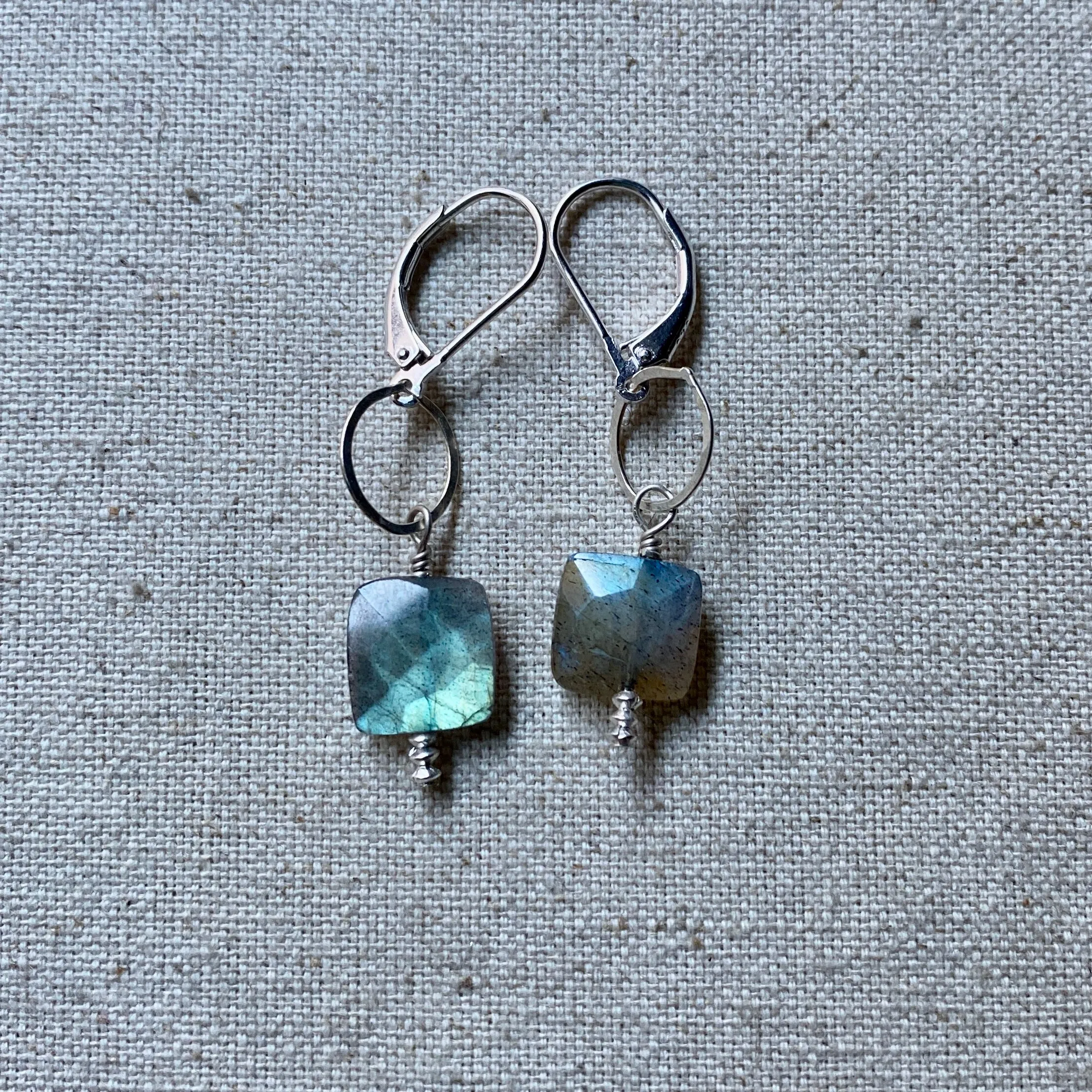 Blue Flash Labradorite Earrings