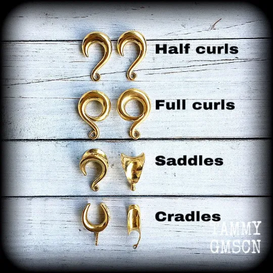 Brass money rat ear weights-Unique gauged earrings