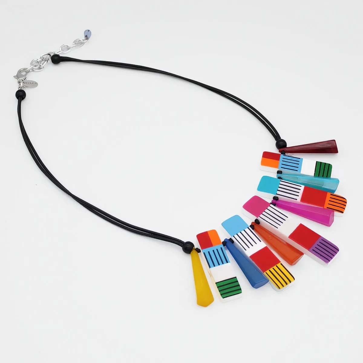 Bright Multi Cascade Charm Necklace