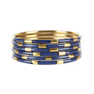 BuDhaGirl | Set of Six | Veda Bangles in Navy