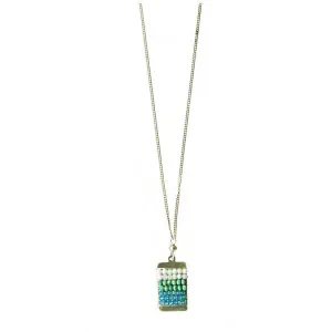 Capri Wrapped Tab Necklace 4987 with Larimar Turquoise and Apatite by Michelle Pressler