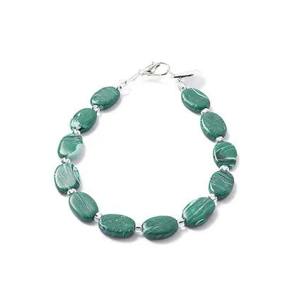 Carrie Elspeth Jade Green Marbled Ceramic Ovals Bracelet