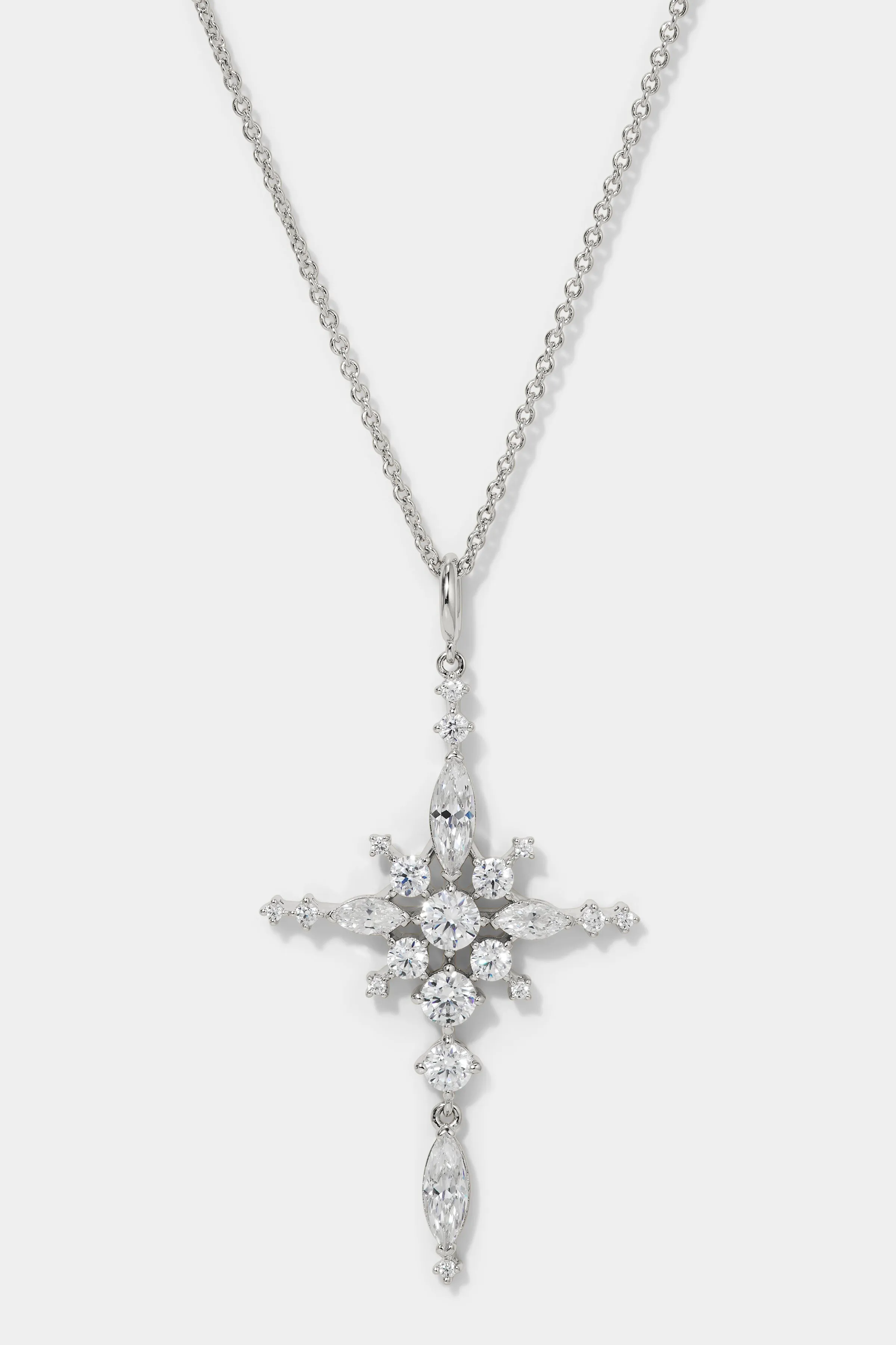 CASSI CZ CROSS PENDANT NECKLACE