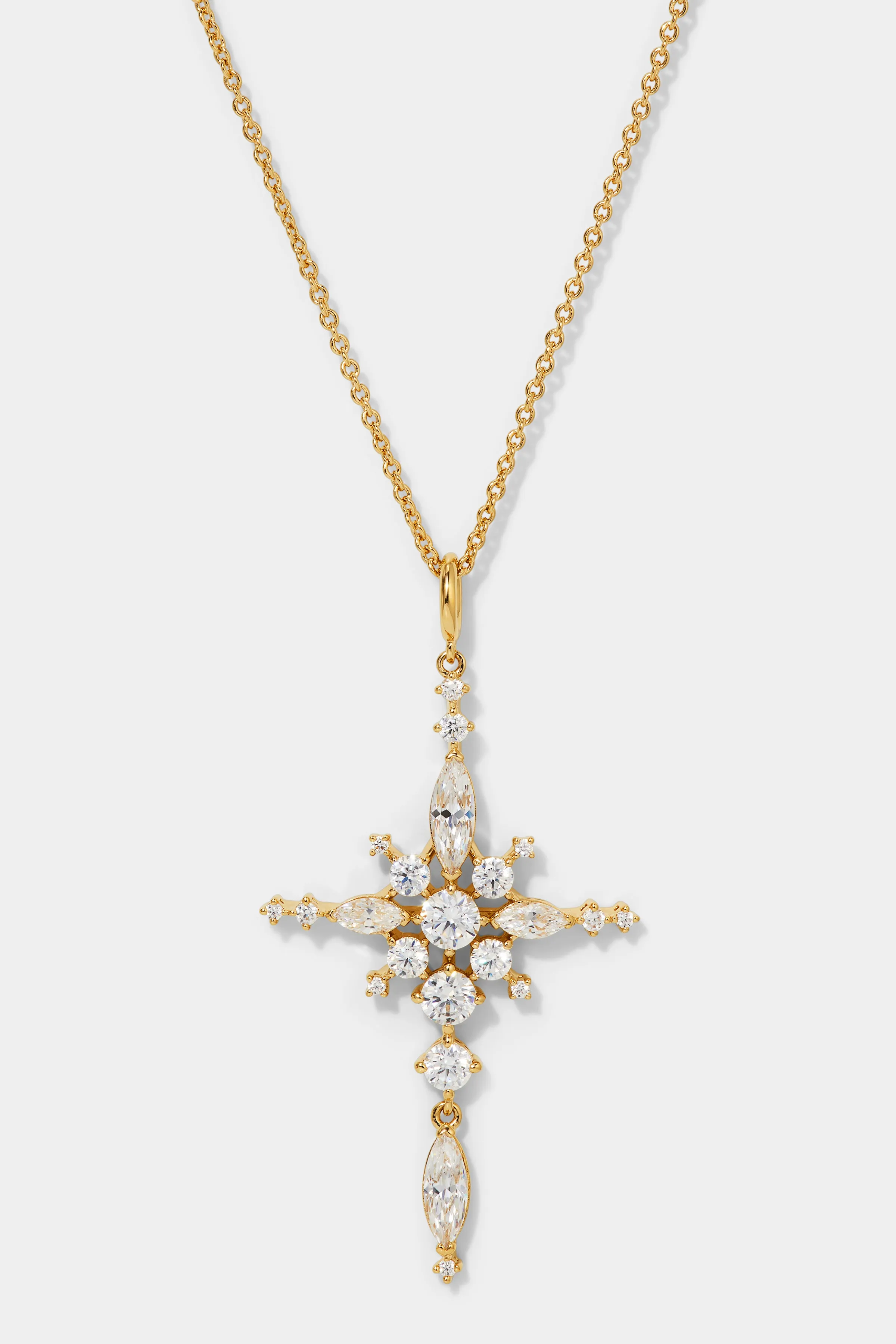 CASSI CZ CROSS PENDANT NECKLACE