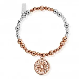 ChloBo Rose Gold and Silver Sun Mandala Bracelet MBSBS577