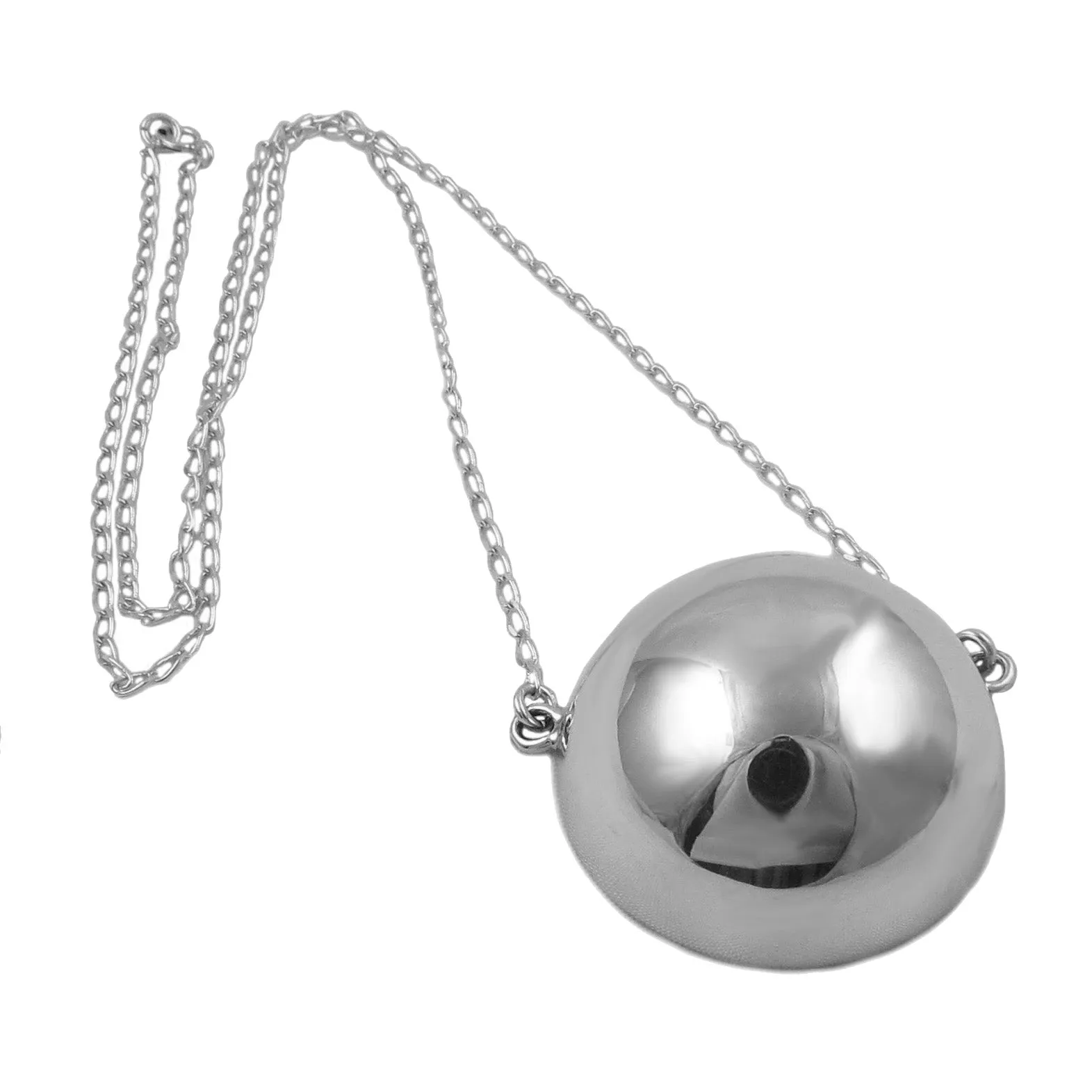 Circle 925 Sterling Silver Ball Bead and Chain Necklace