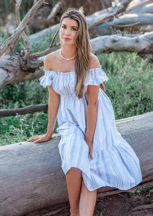 Coastal Striped Midi Dress