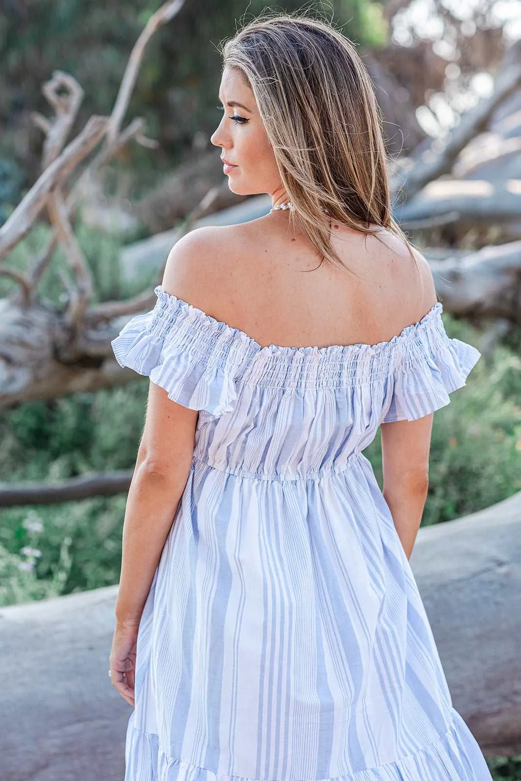 Coastal Striped Midi Dress