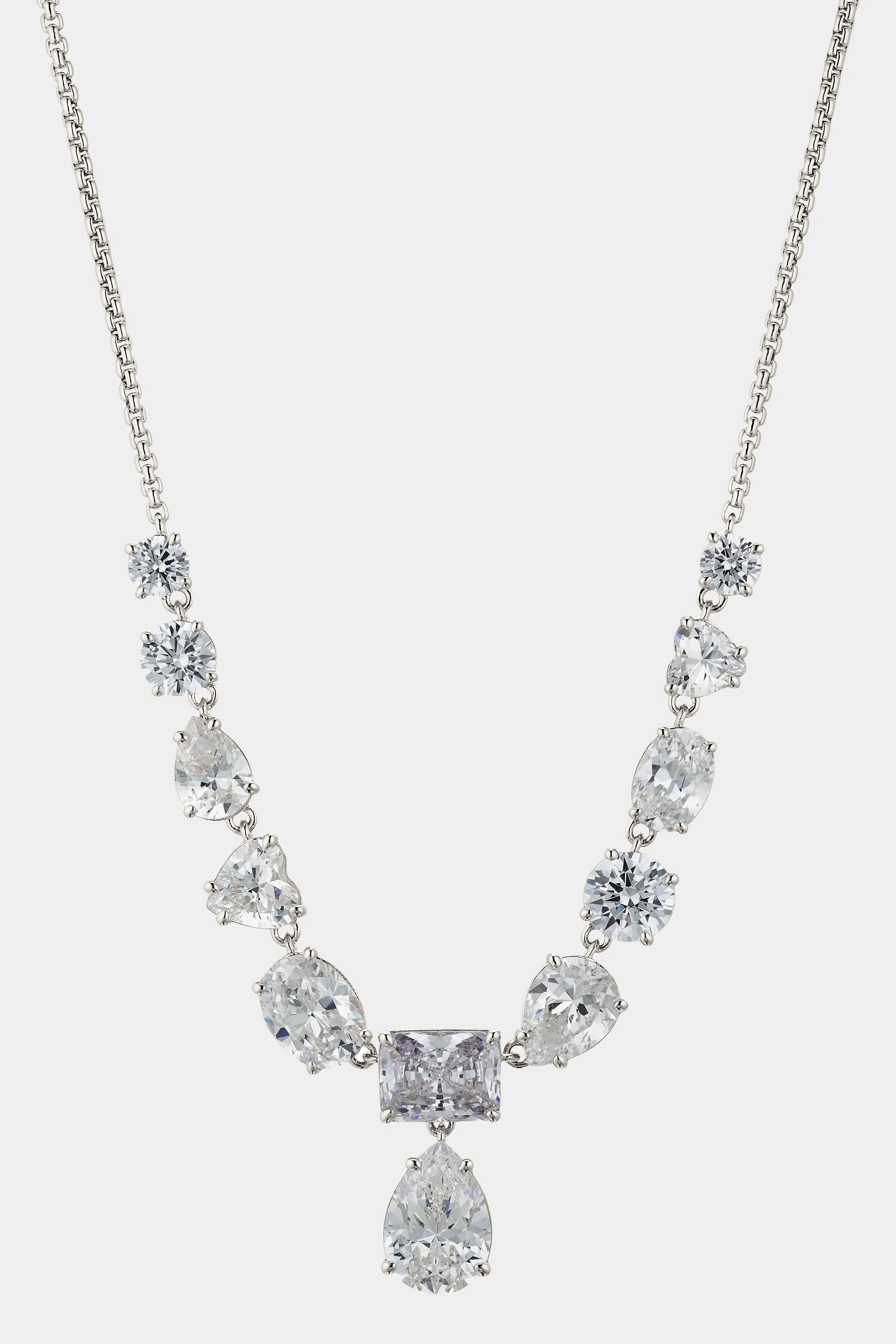 CORA PEAR DROP MIXED CZ FRONTAL NECKLACE