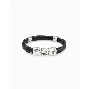 Crossing Silver Leather Bracelet