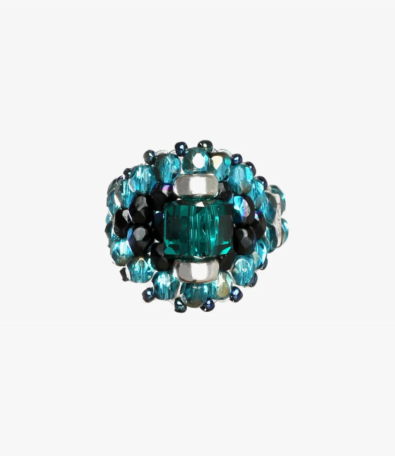 Crystal Glass Bead Ring