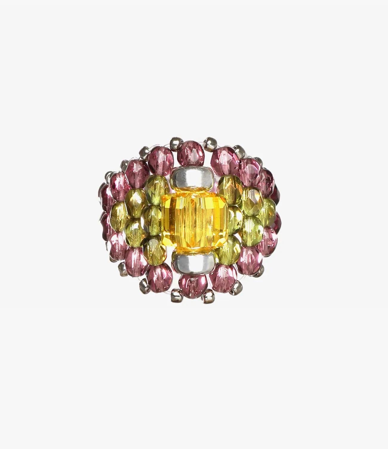 Crystal Glass Bead Ring