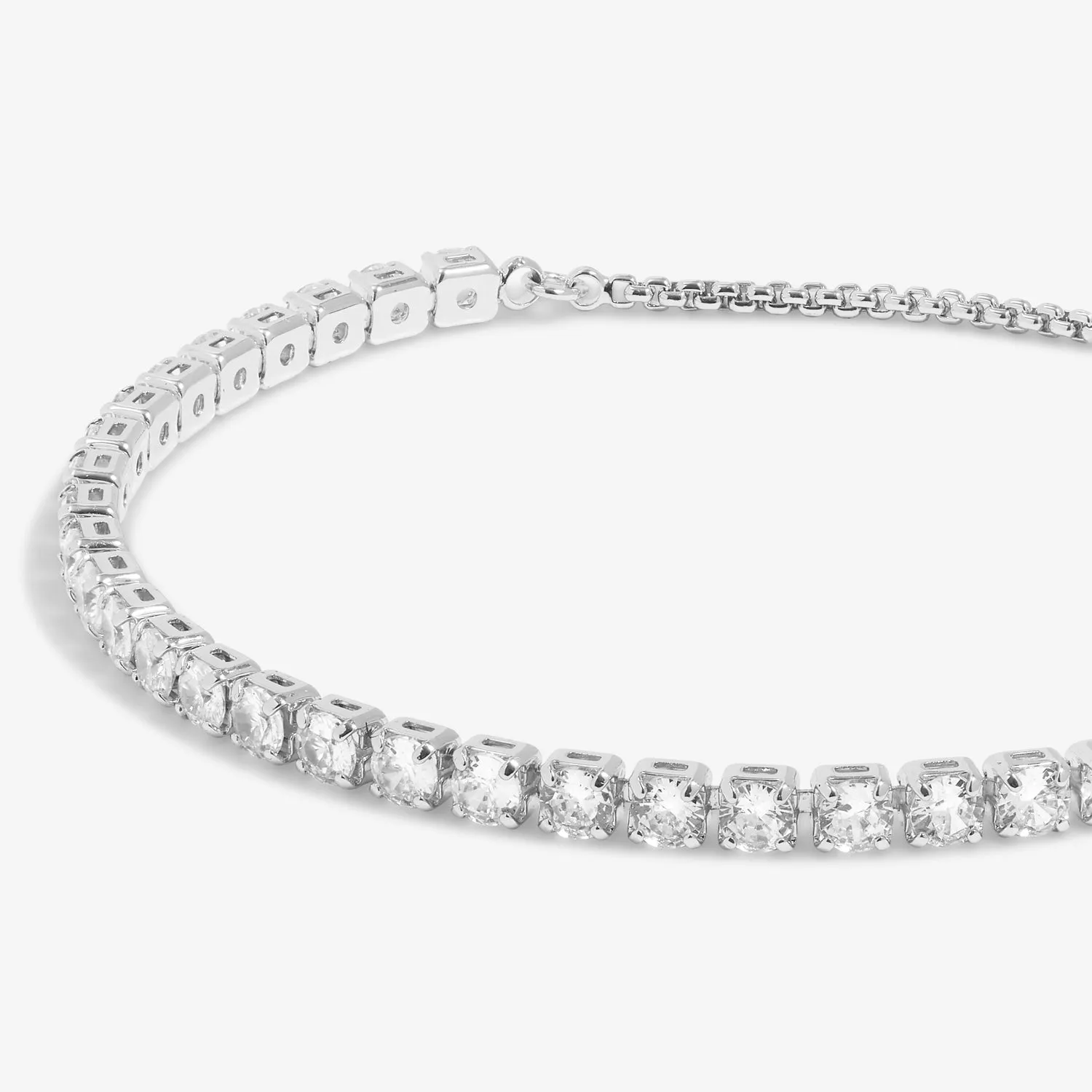 Cubic Zirconia Tennis Bar Silver Plated Bracelet 7890