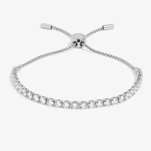 Cubic Zirconia Tennis Bar Silver Plated Bracelet 7890