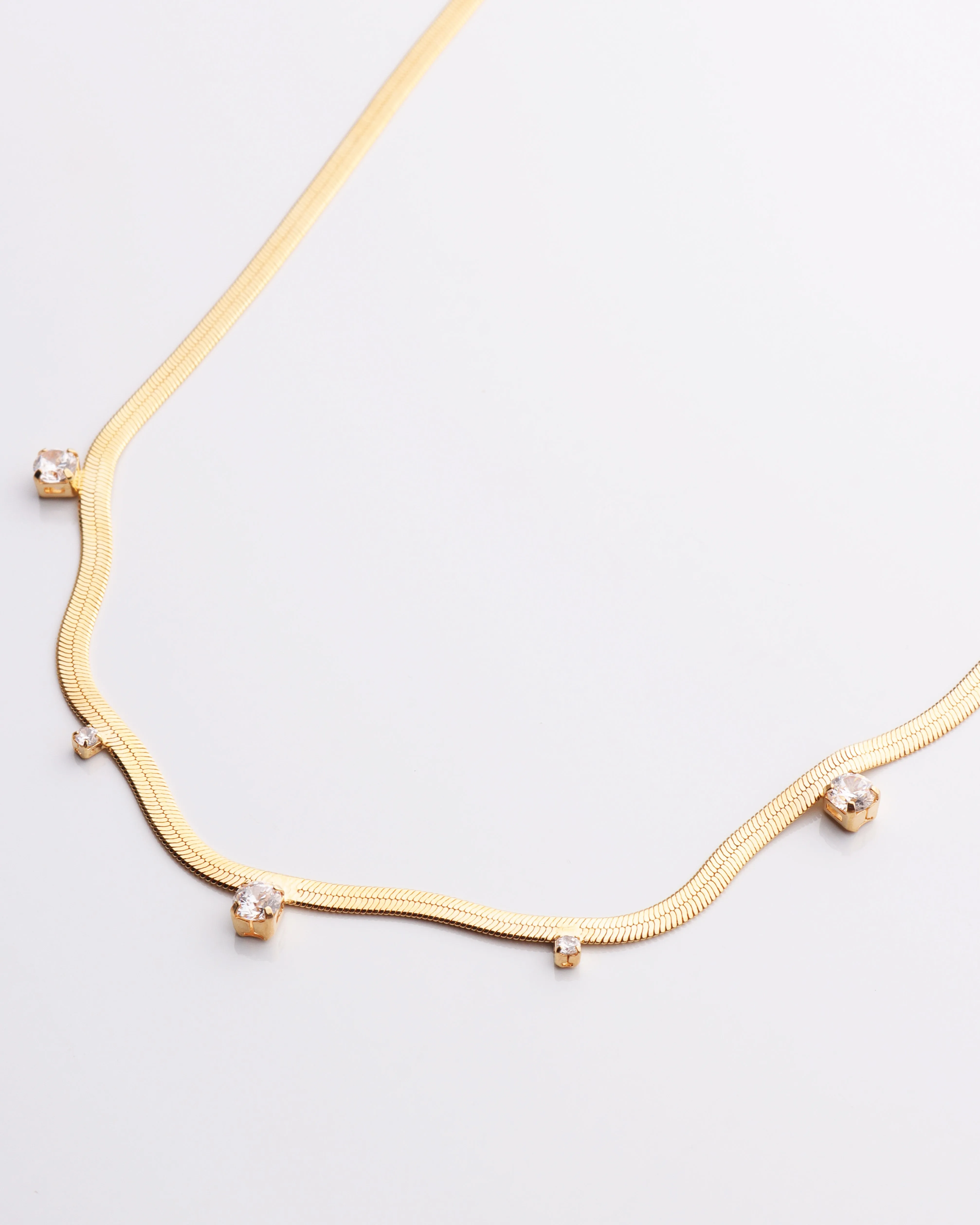 CZ Drops & Snake Chain Necklace