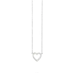 Dainty Diamond Heart Necklace - 9ct Gold