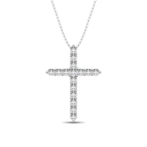 Diamond 1/2 Ct.Tw. Cross Pendant in 14K White Gold