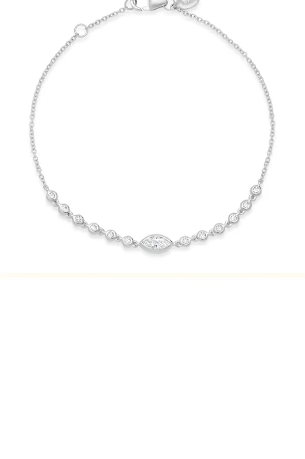 Diamond Marquise and Bezel Set Sun Ray Bracelet