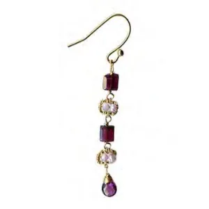 Earrings 4679A with Garnet Lavender and Moonstone by Michelle Pressler Jewelry